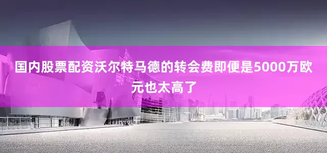 国内股票配资沃尔特马德的转会费即便是5000万欧元也太高了